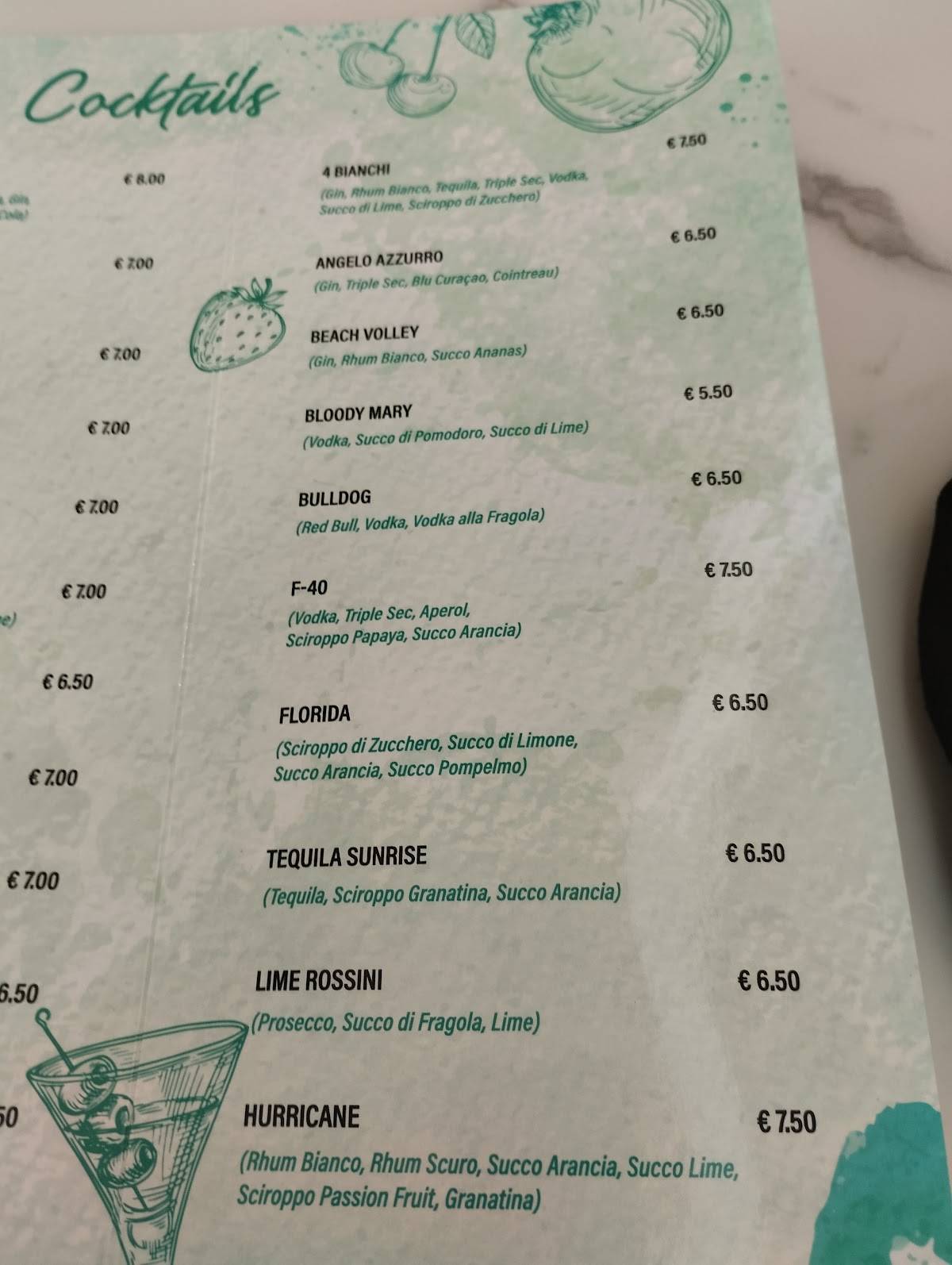 Menu di Ristorante Tropicana 