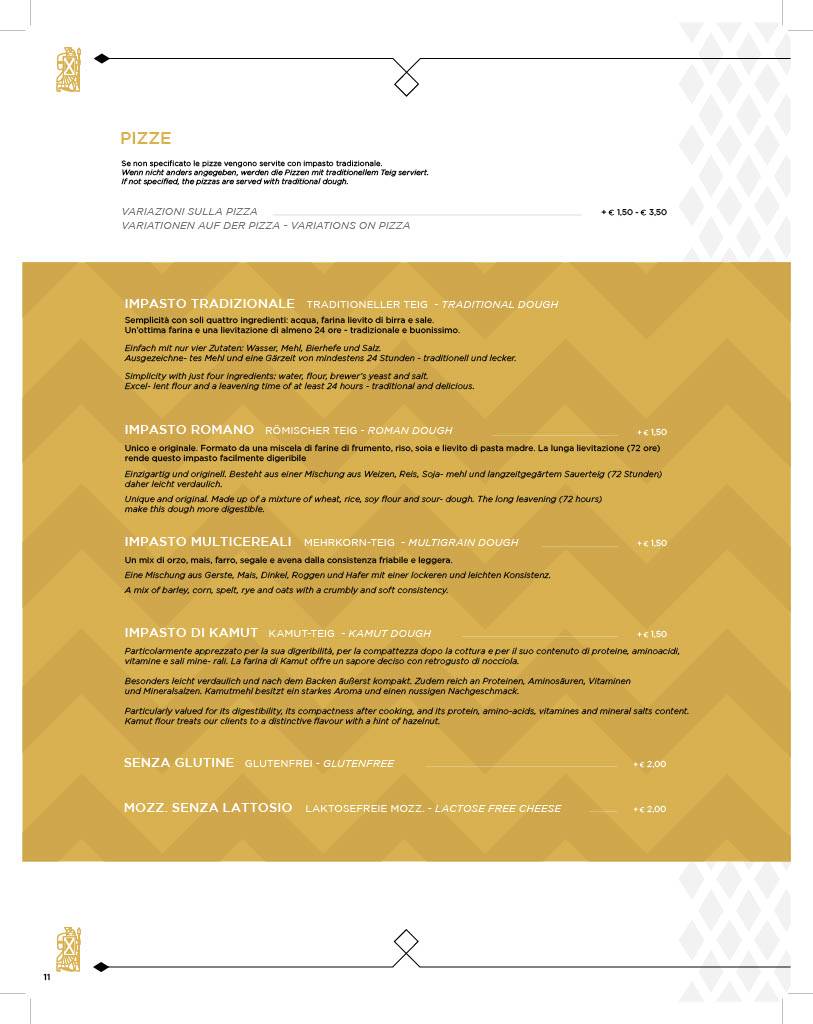 Menu di Roemerkeller Bolzano 