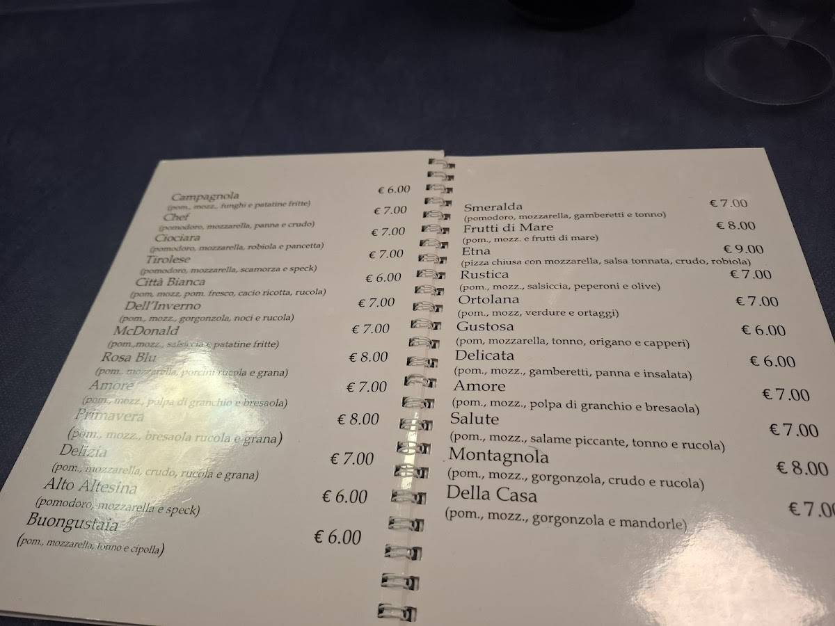 Menu di Rosa Blu - Ristorante Pizzeria 