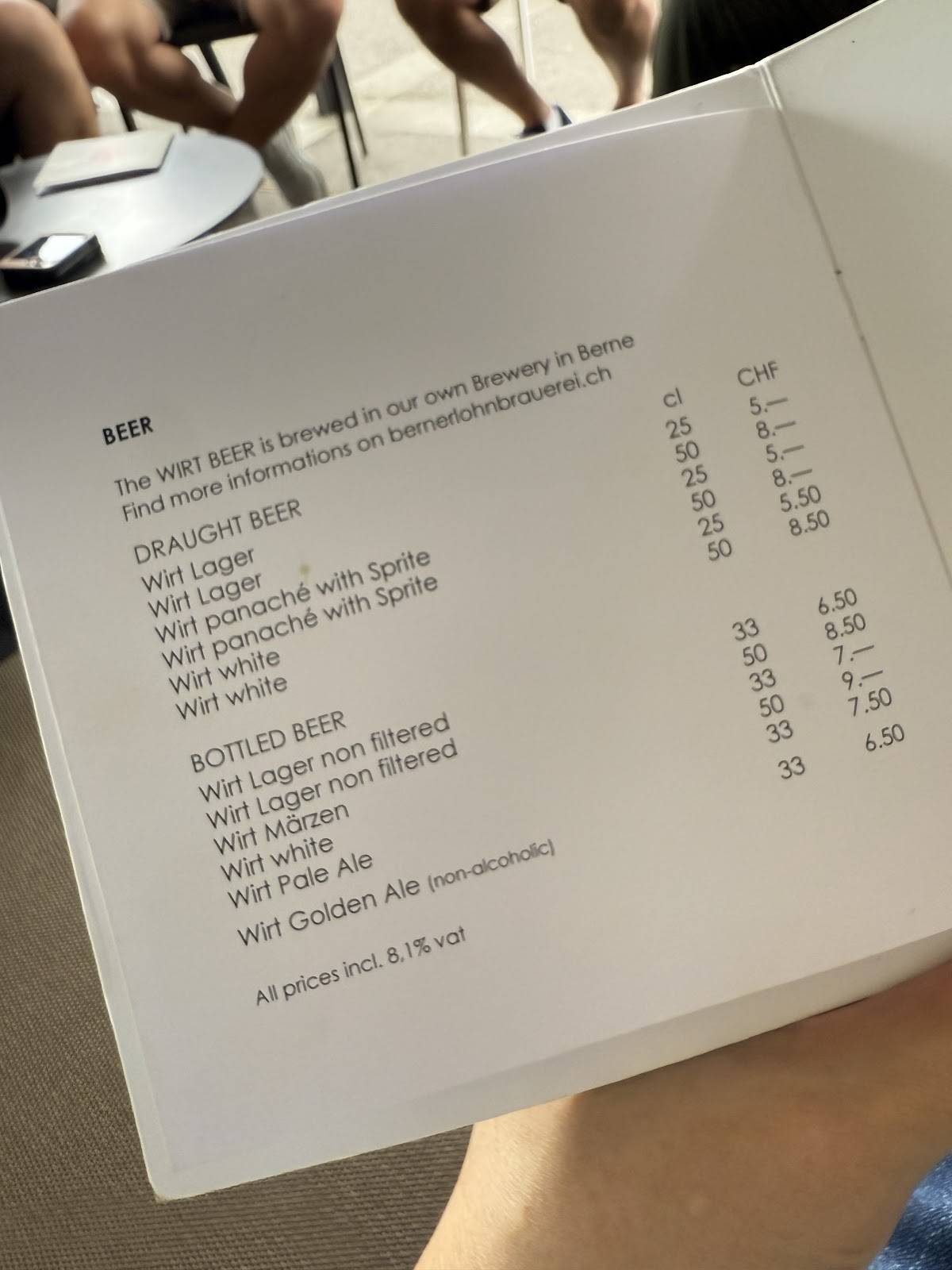 Menu de Restaurant Rosengarten