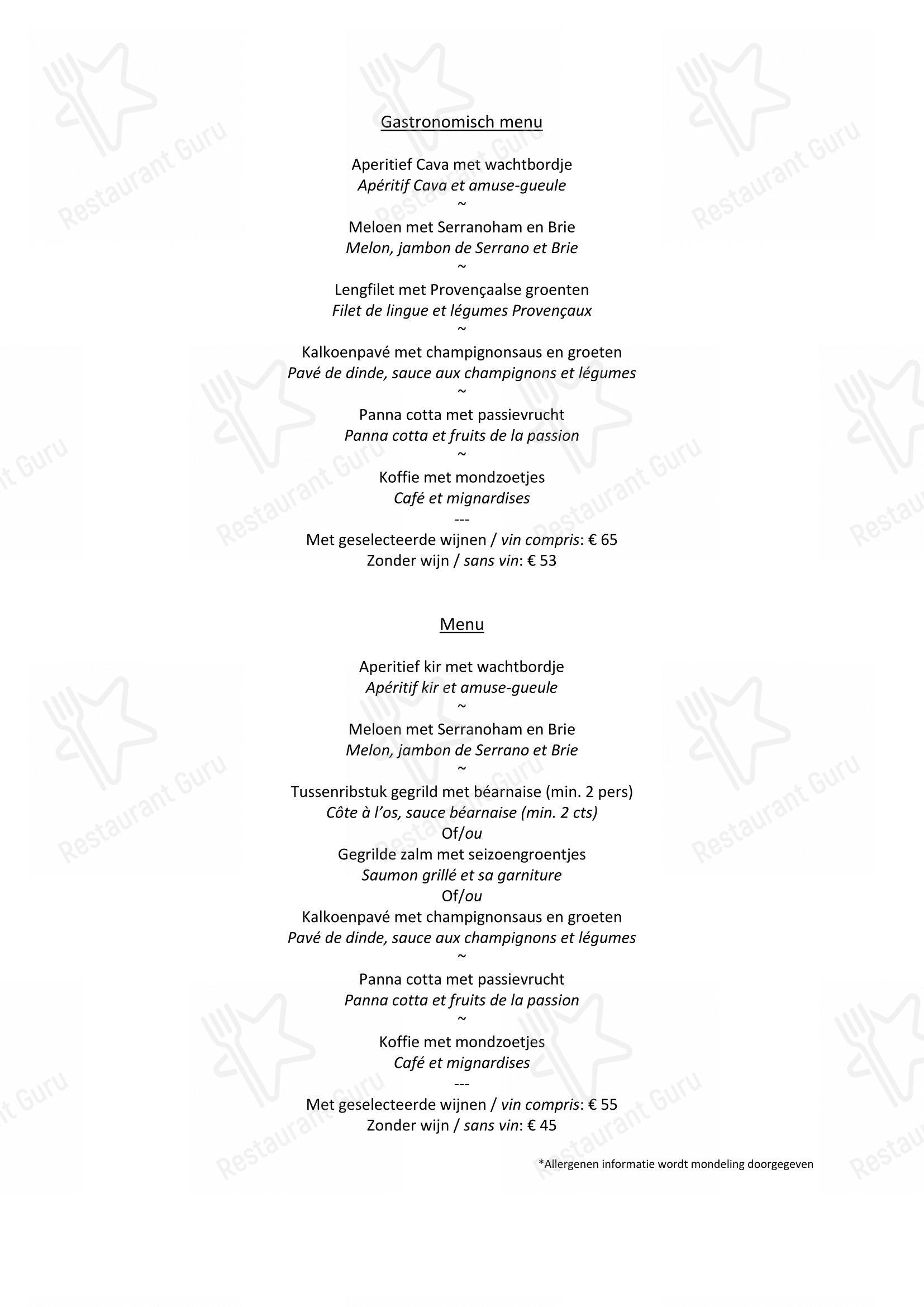 Menu pour Restaurant Royale Axkit restaurant
