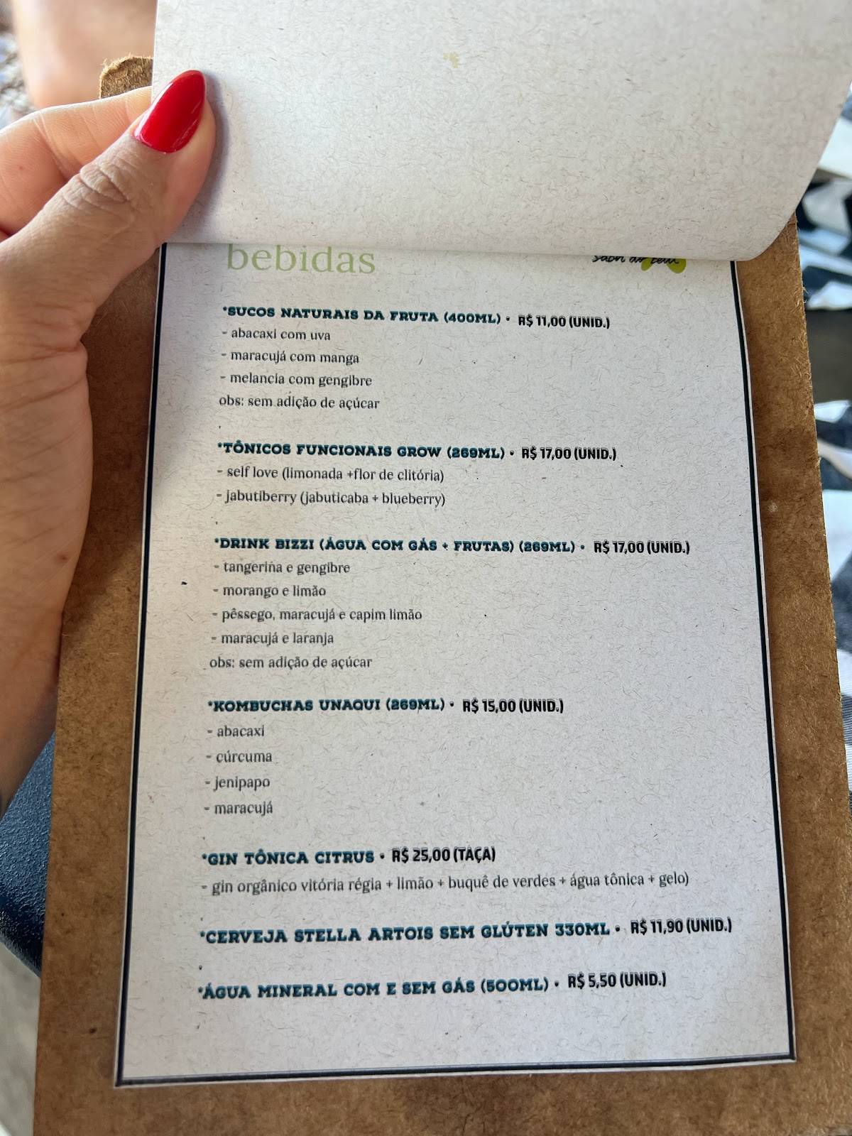 Sabor Bem cardápio