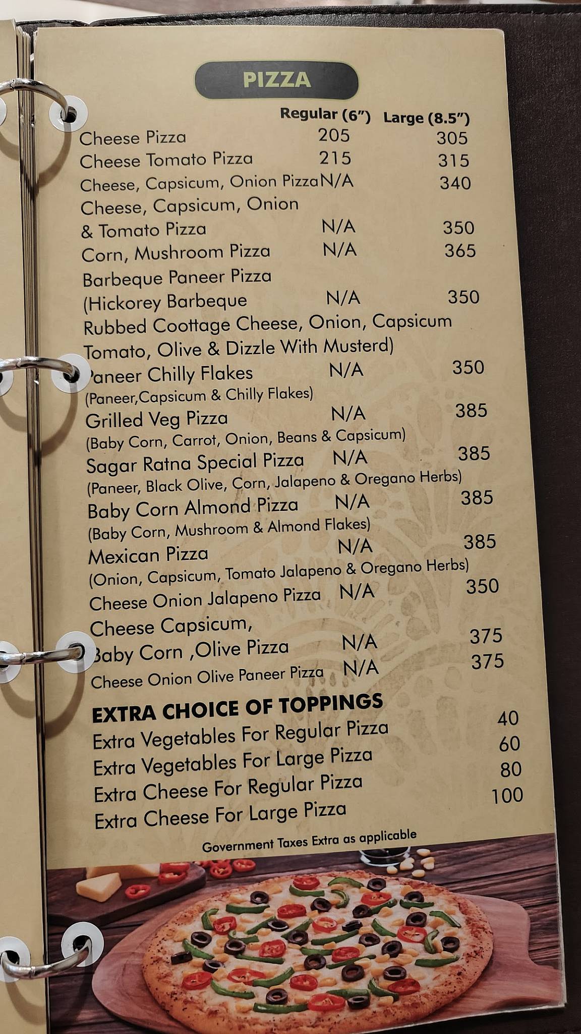 Sagar Ratna Pure Veg Restaurant menu