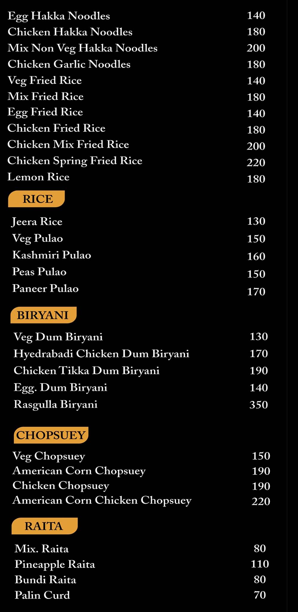 Sagarskitchenkraft menu