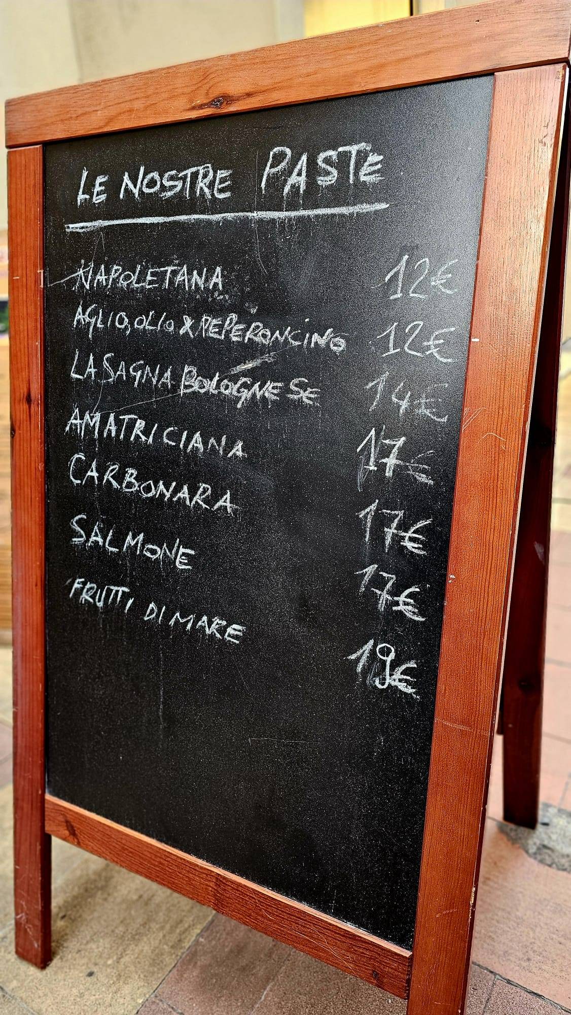 Menu de Salentoexpress