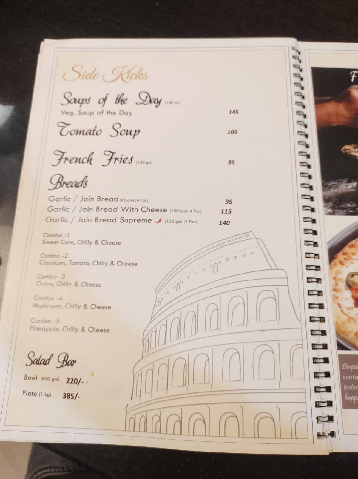 Sam's Pizza menu