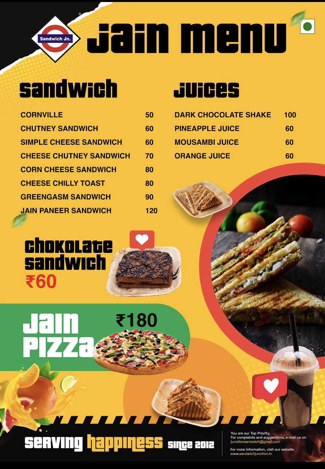 Sandwich Junction Rajnandgaon menu