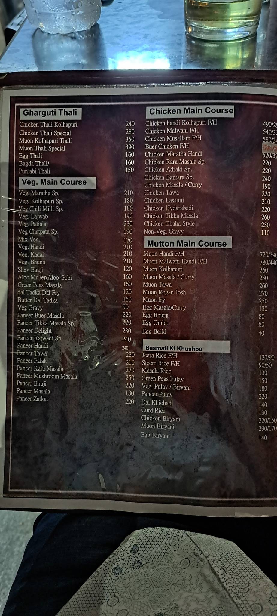 Sangam Restaurant And Bar menu