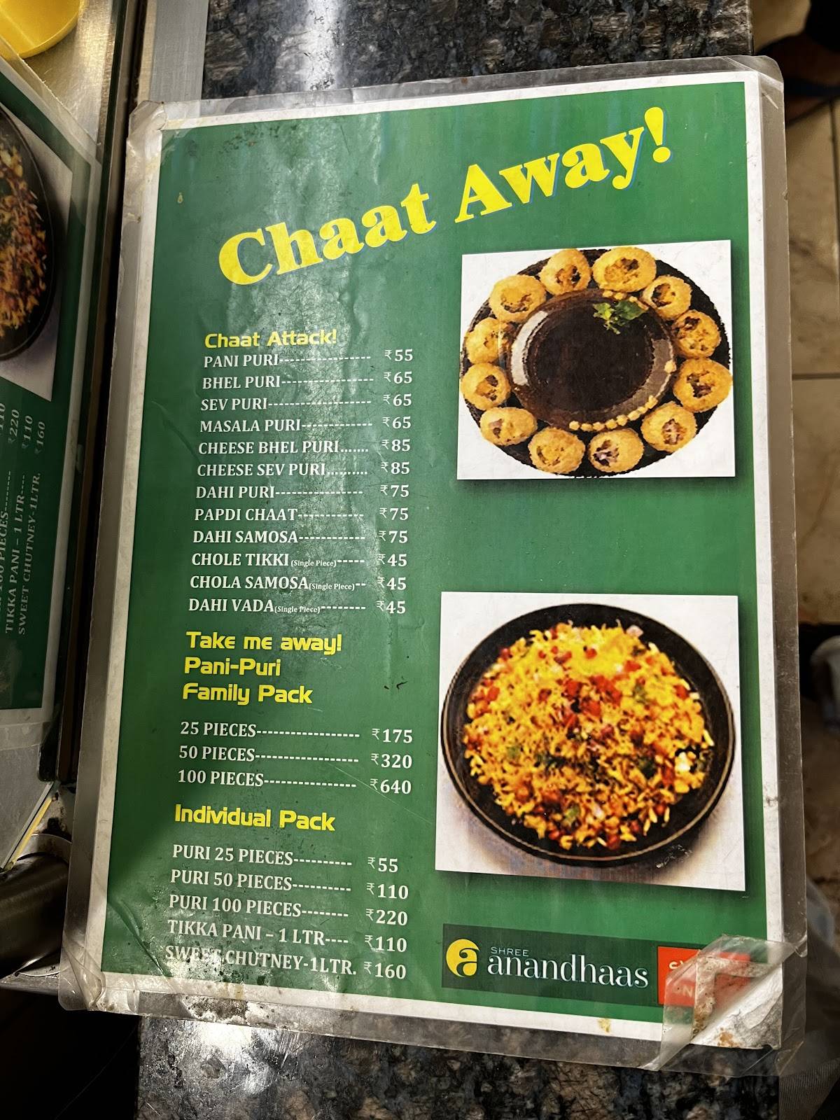 Shree Anandhaas Sweets and Snacks - Saibaba Colony, Coimbatore menu