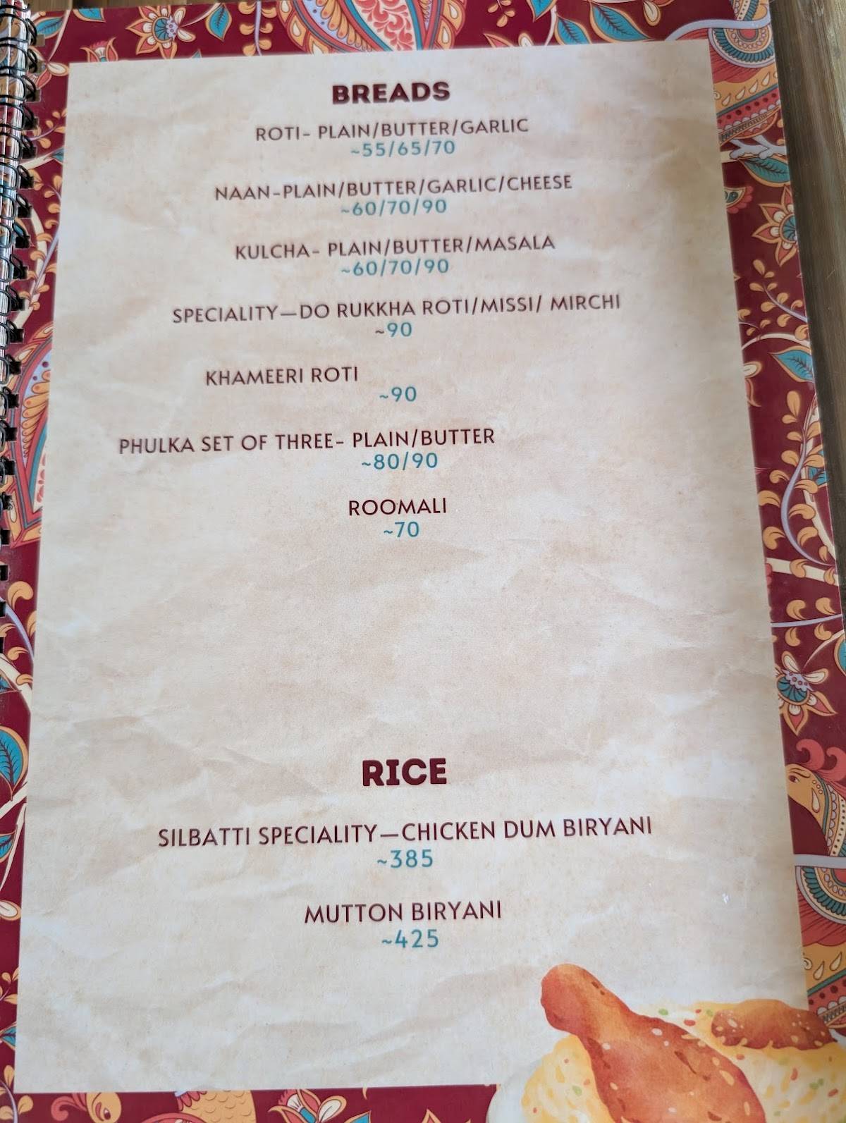 Silbatti menu
