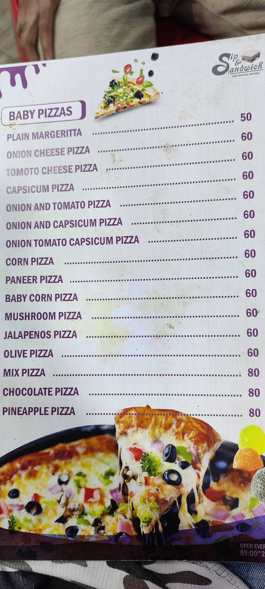 Sip and Sandwich menu