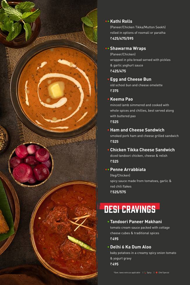 Sizzling Shack menu
