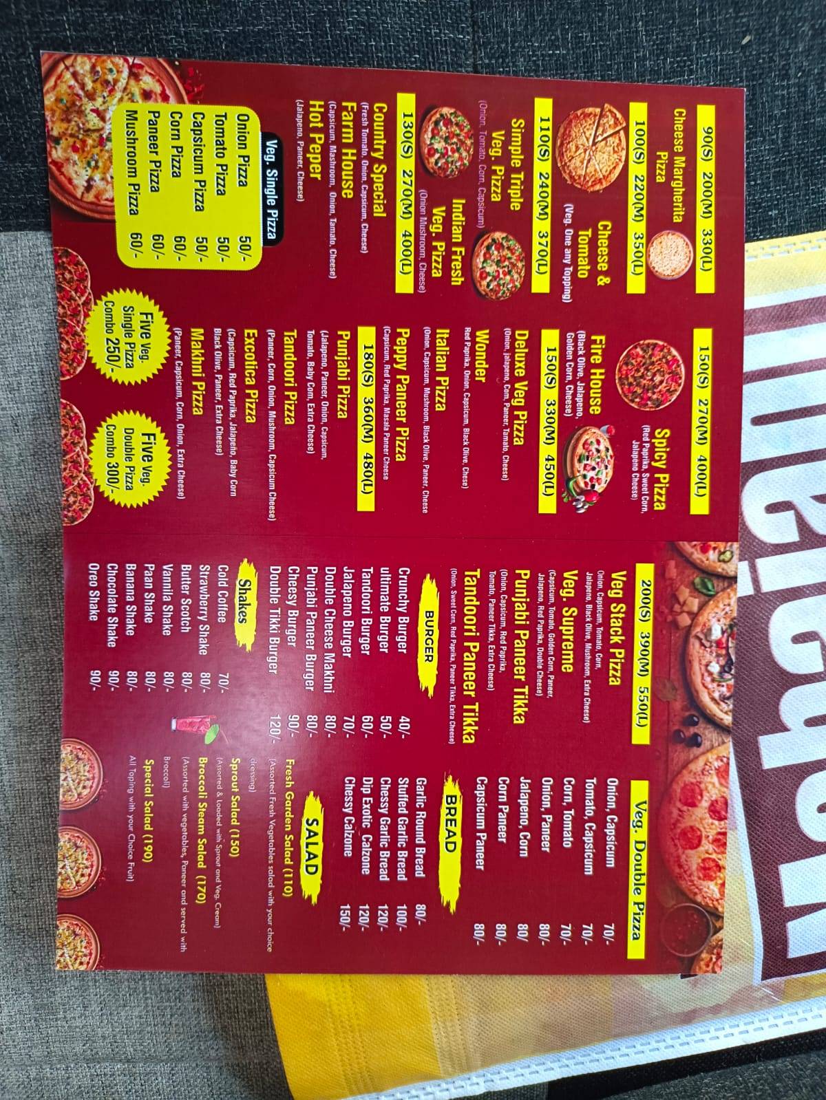 Smoggy Pizza Hut menu