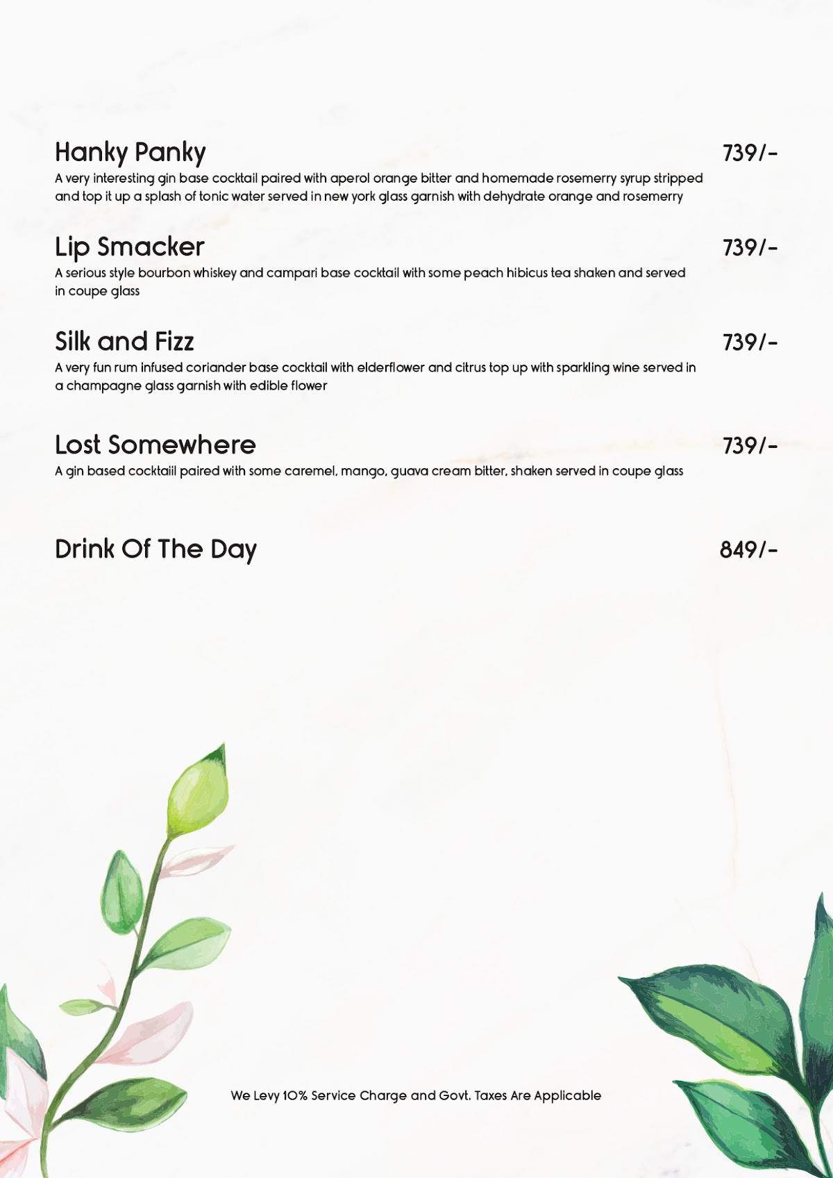 Somewhere Delhi menu