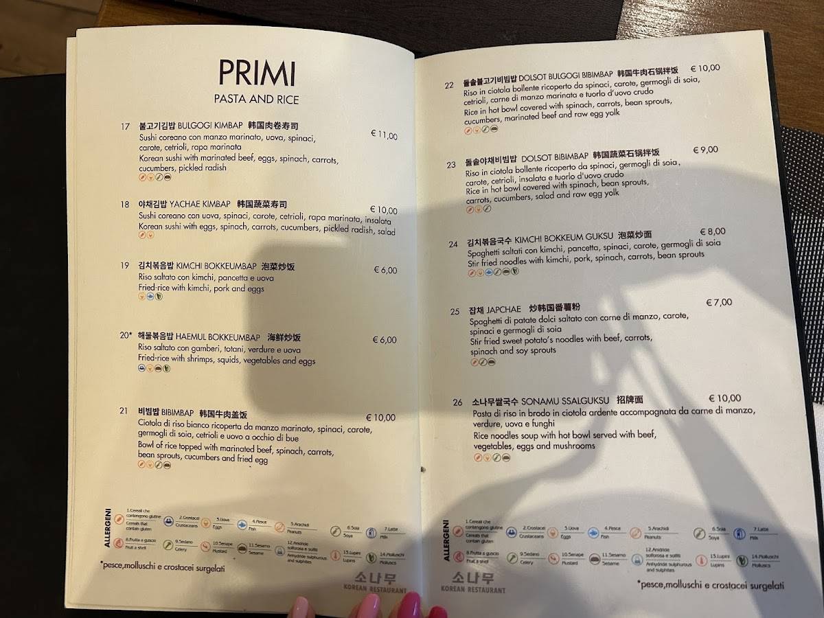 Menu di Sonamu Korean Restaurant 