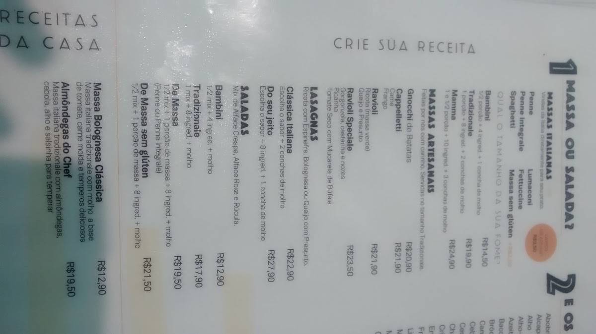 Restaurante Spoleto cardápio