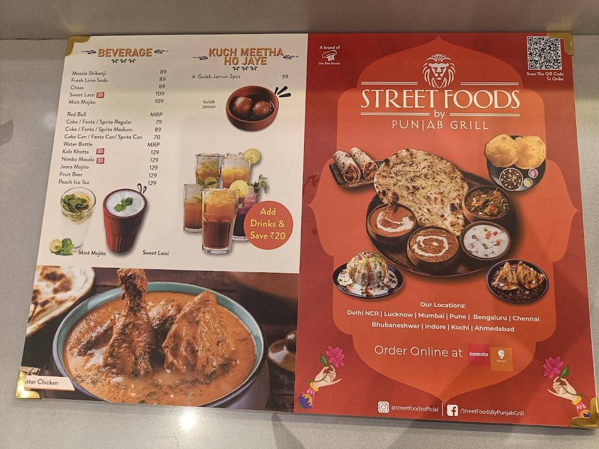 Street Foods By Punjab Grill - The Kopa Mall menu