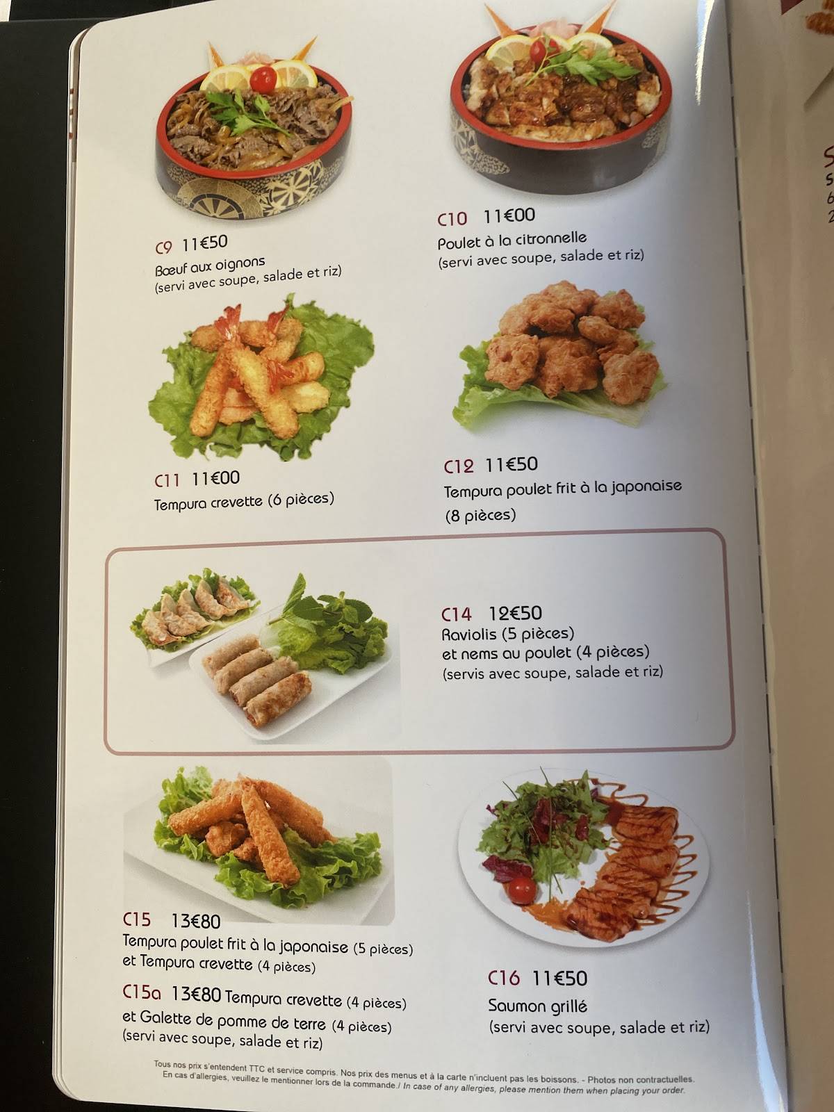 Menu de Sushi Maydo