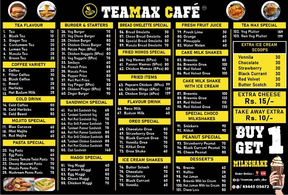 TEA MAX CAFE PERUR menu