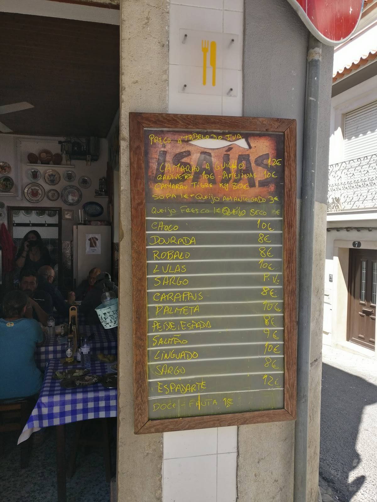Menu Em Tasca Do Isa as Restaurante Sesimbra
