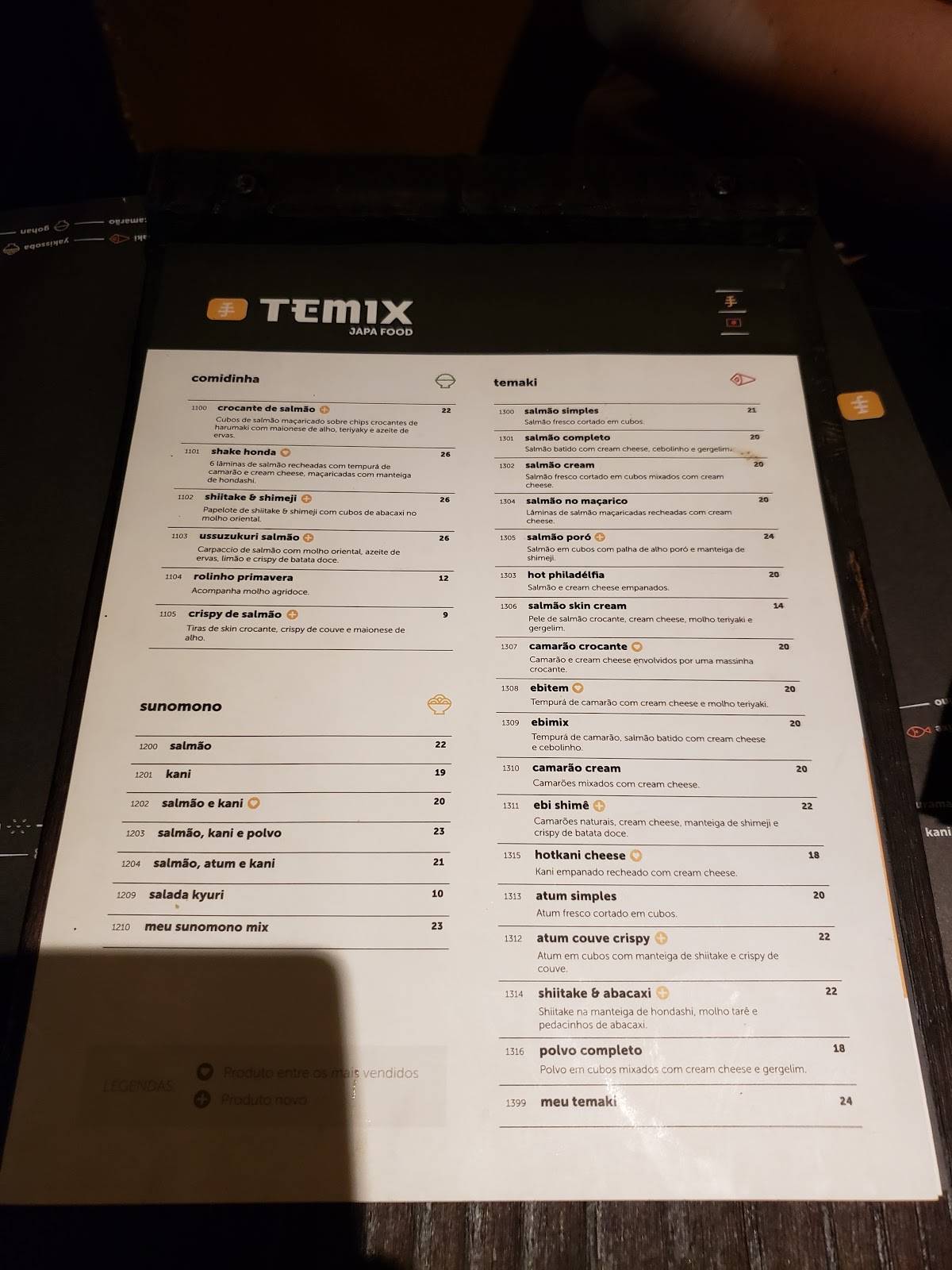 Temix Sushi - Casa Forte cardápio