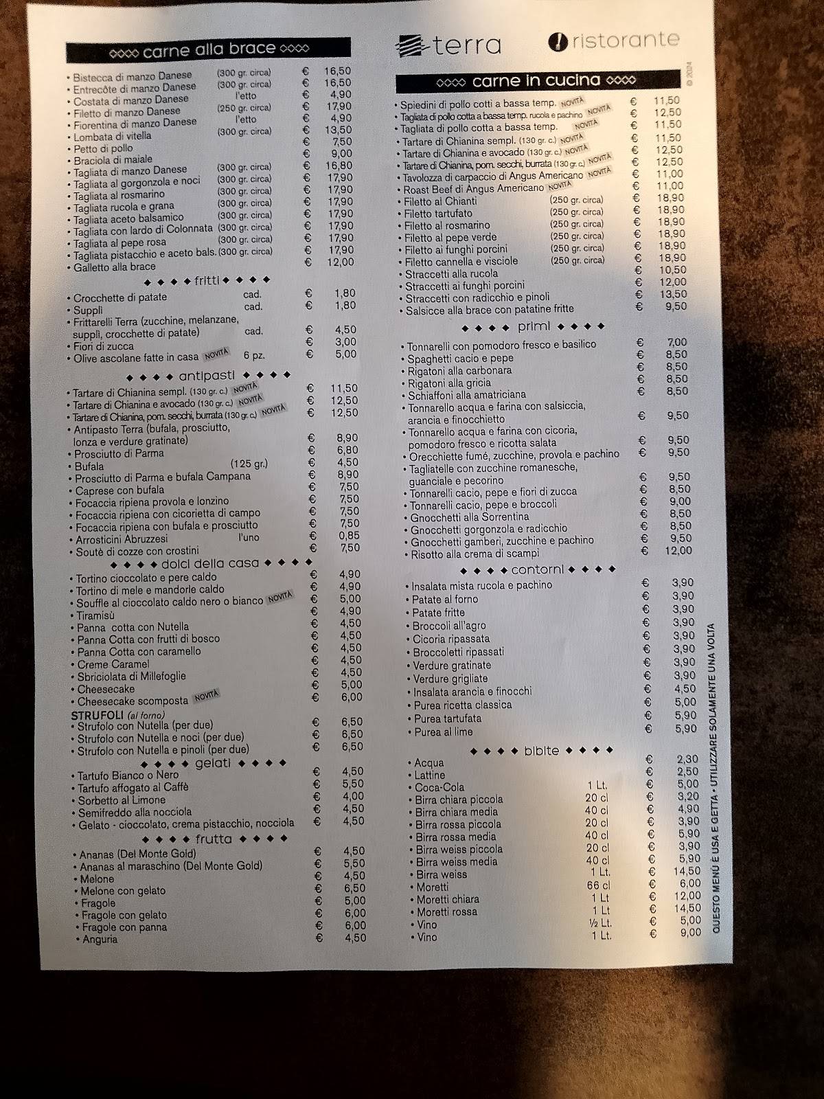 Menu di Terra 