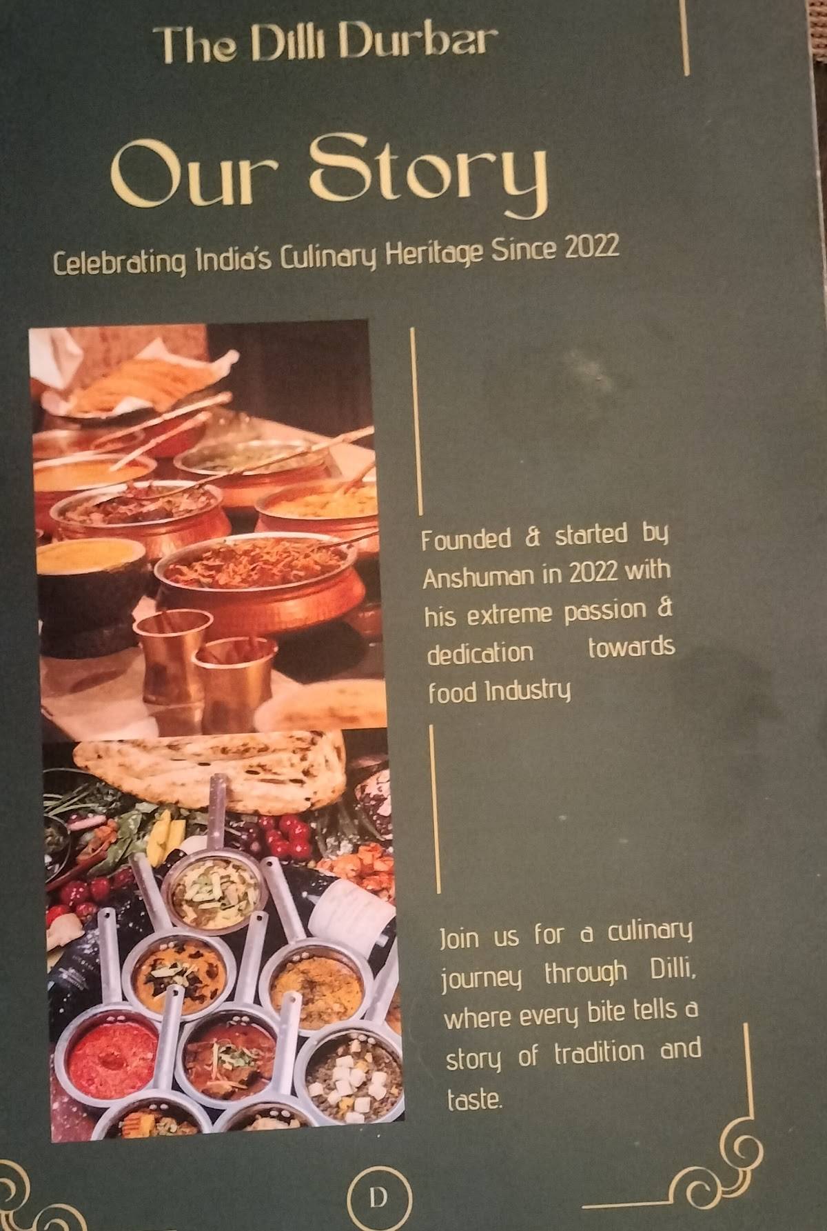 The Dilli Durbar menu