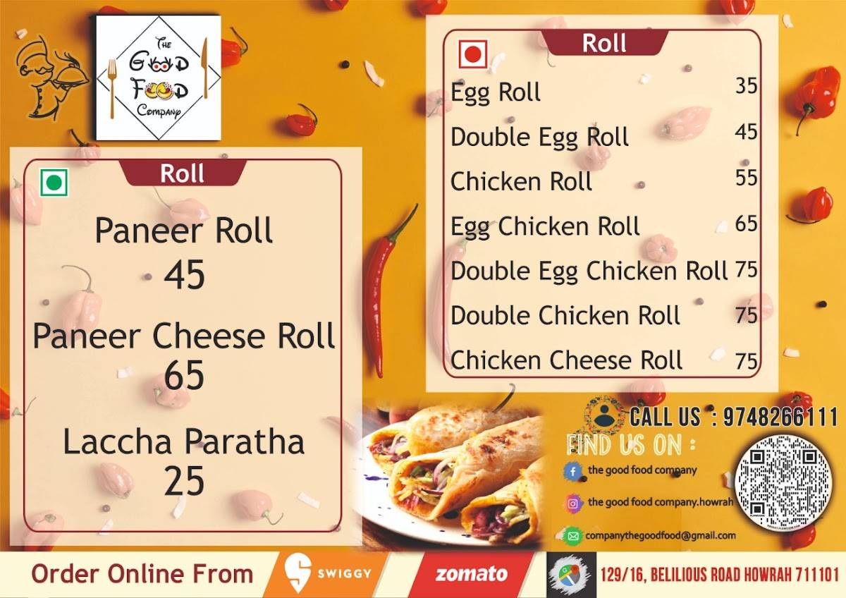 The Good Food Company menu