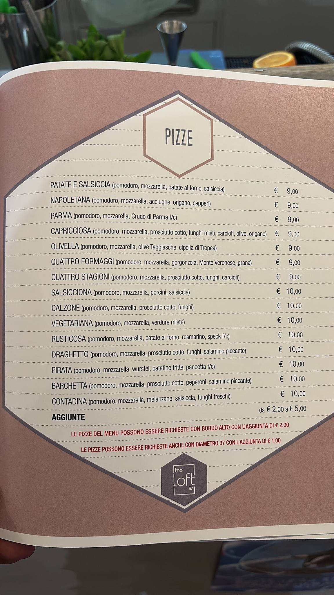 Menu di The Loft 37 