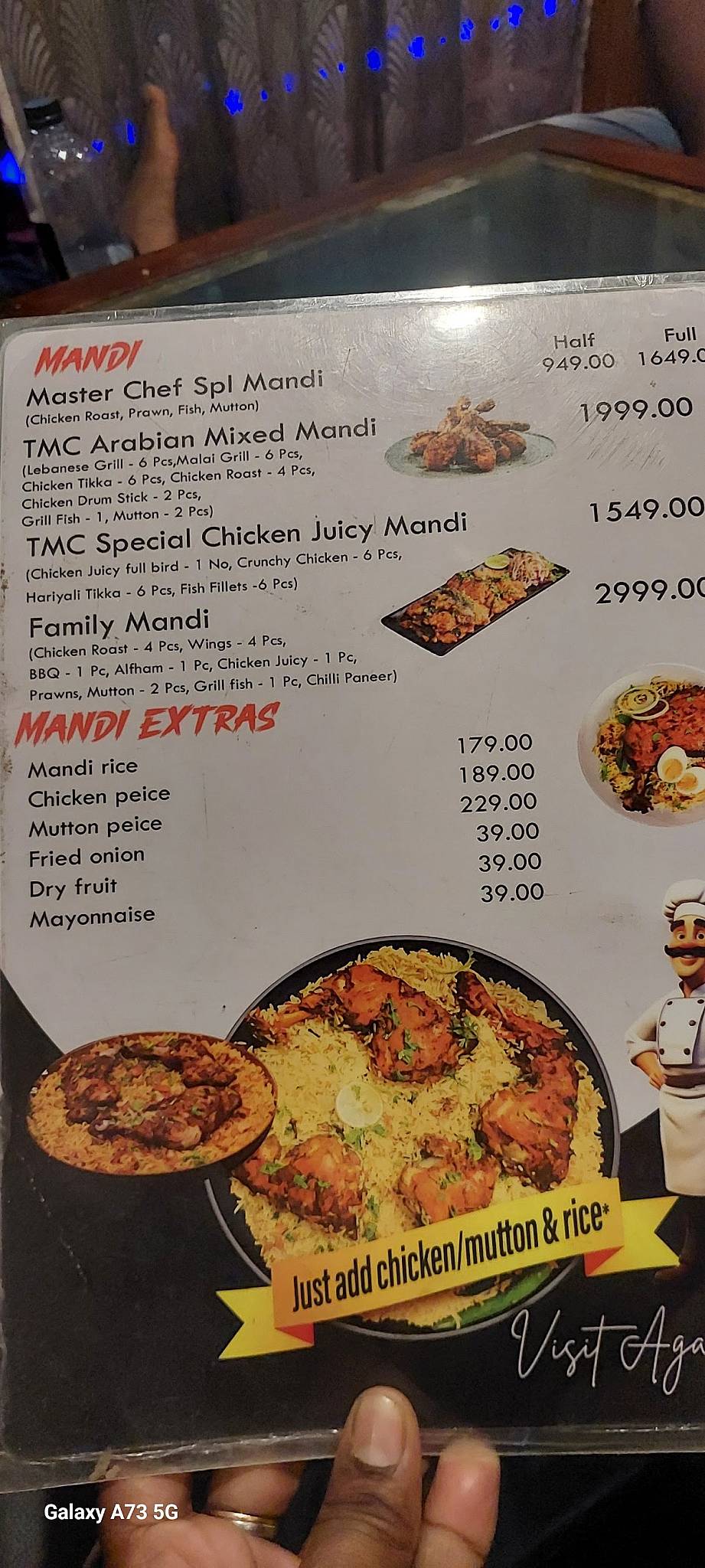 The Master Chef menu