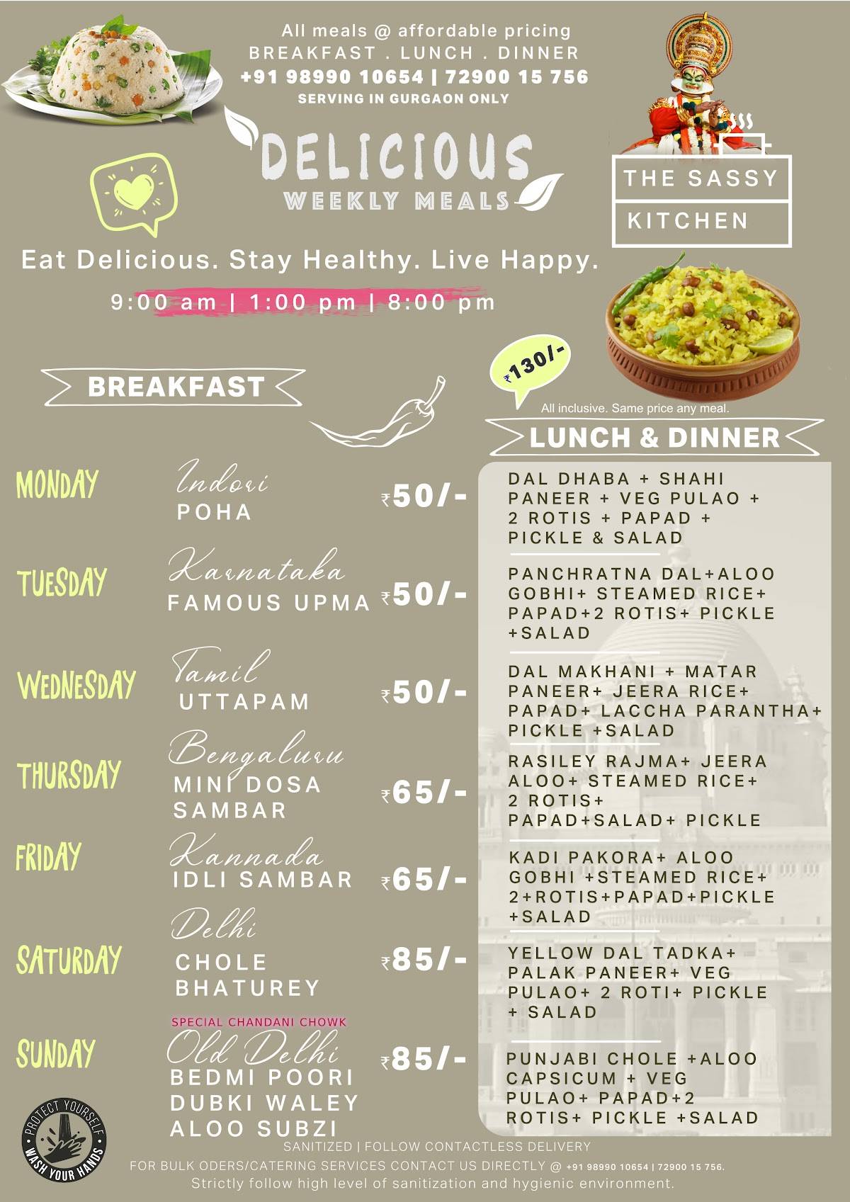 The Sassy Kitchen menu