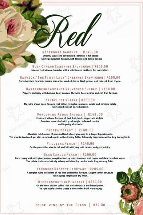 The Secret Tea Garden menu