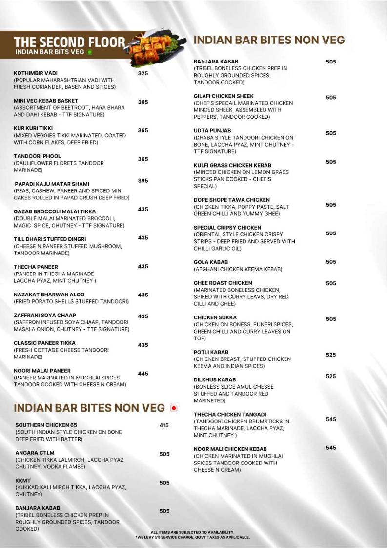 The Tenth Floor menu