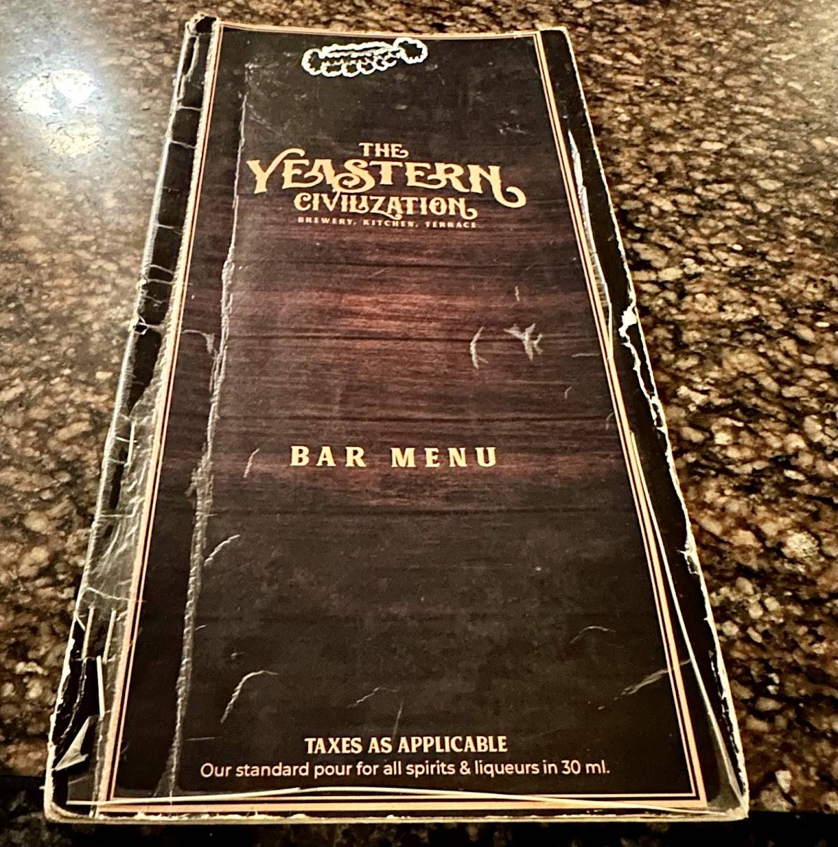 The Yeastern Civilization menu