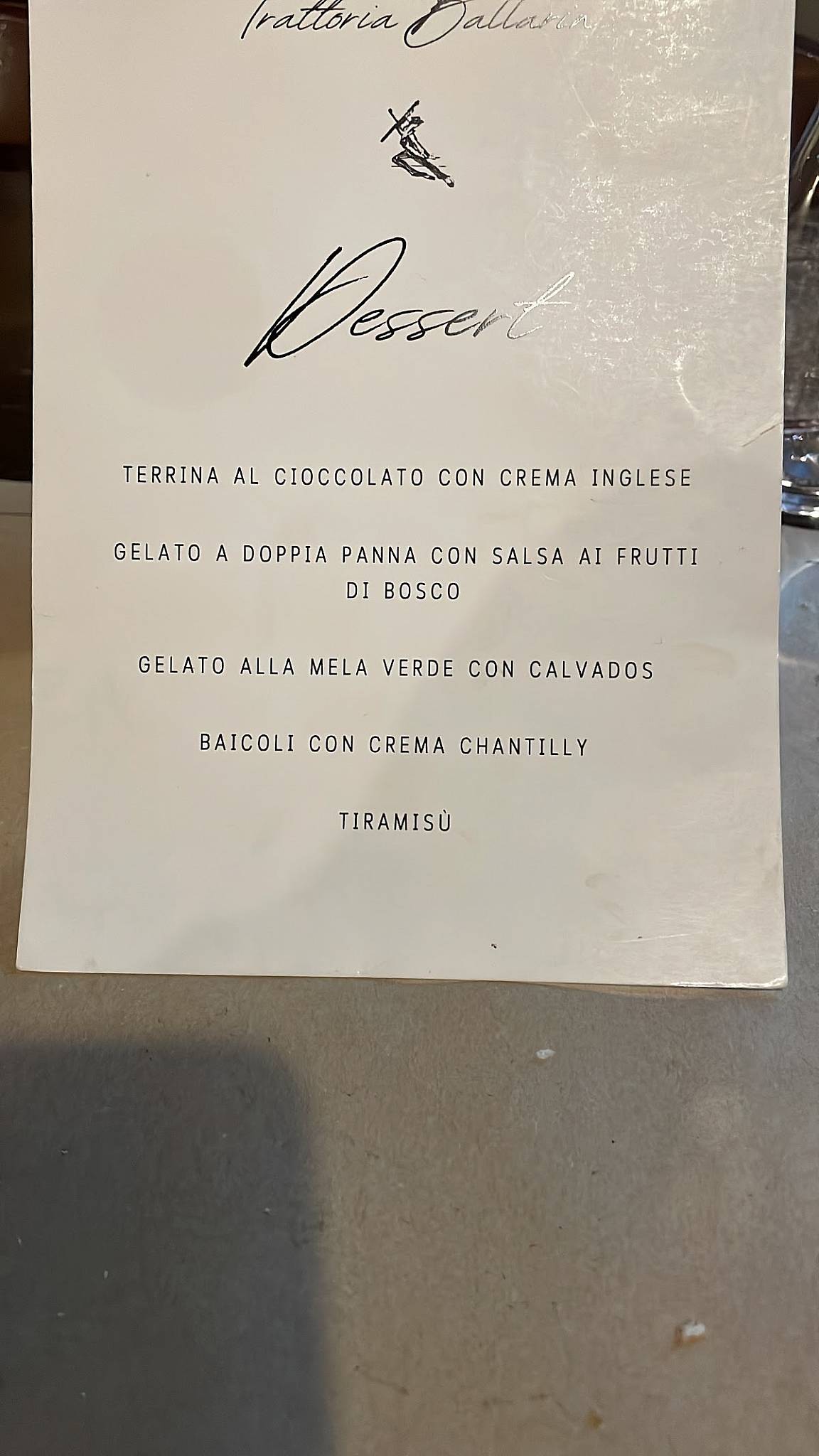 Menu di Trattoria Da Ballarin 