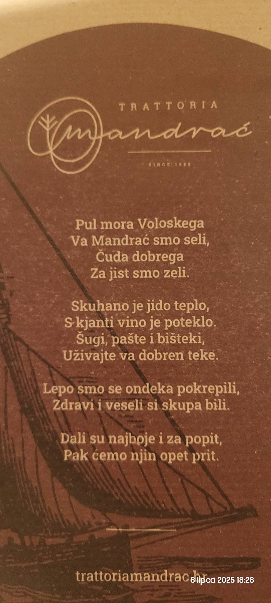 Menu di Trattoria Mandrać 