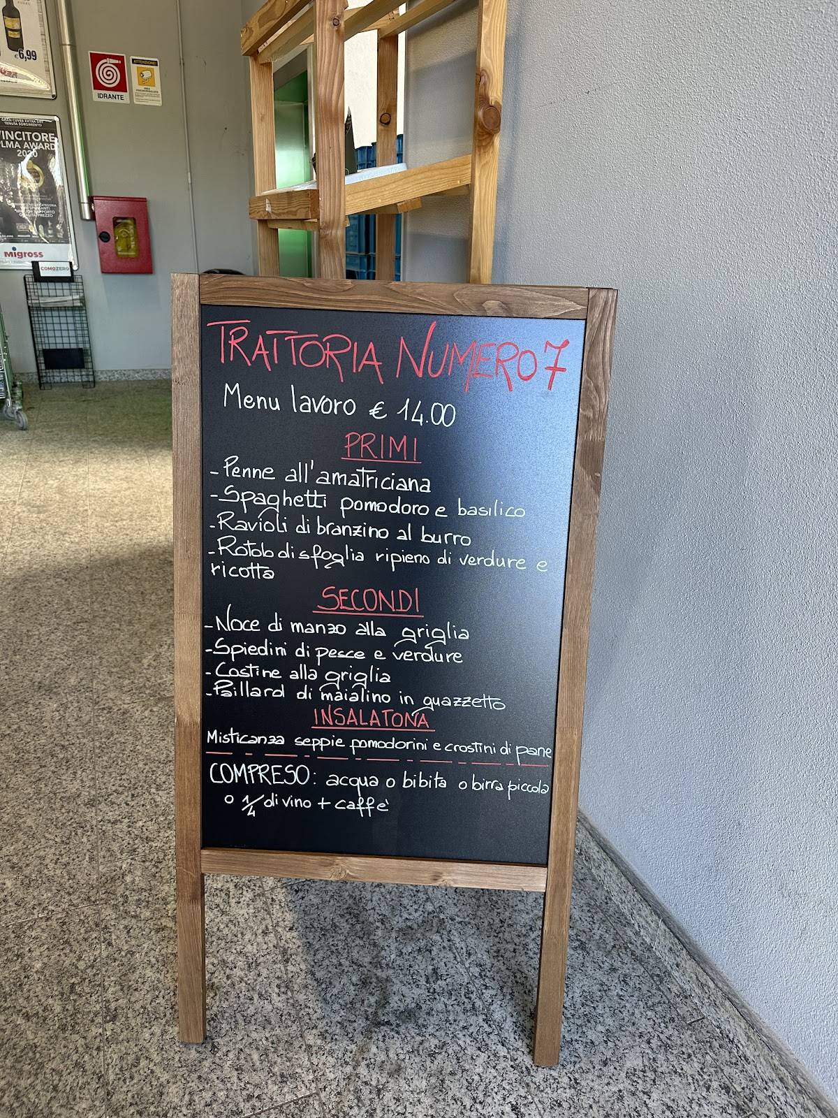 Menu di Trattoria Pizzeria Griglieria Numero7 