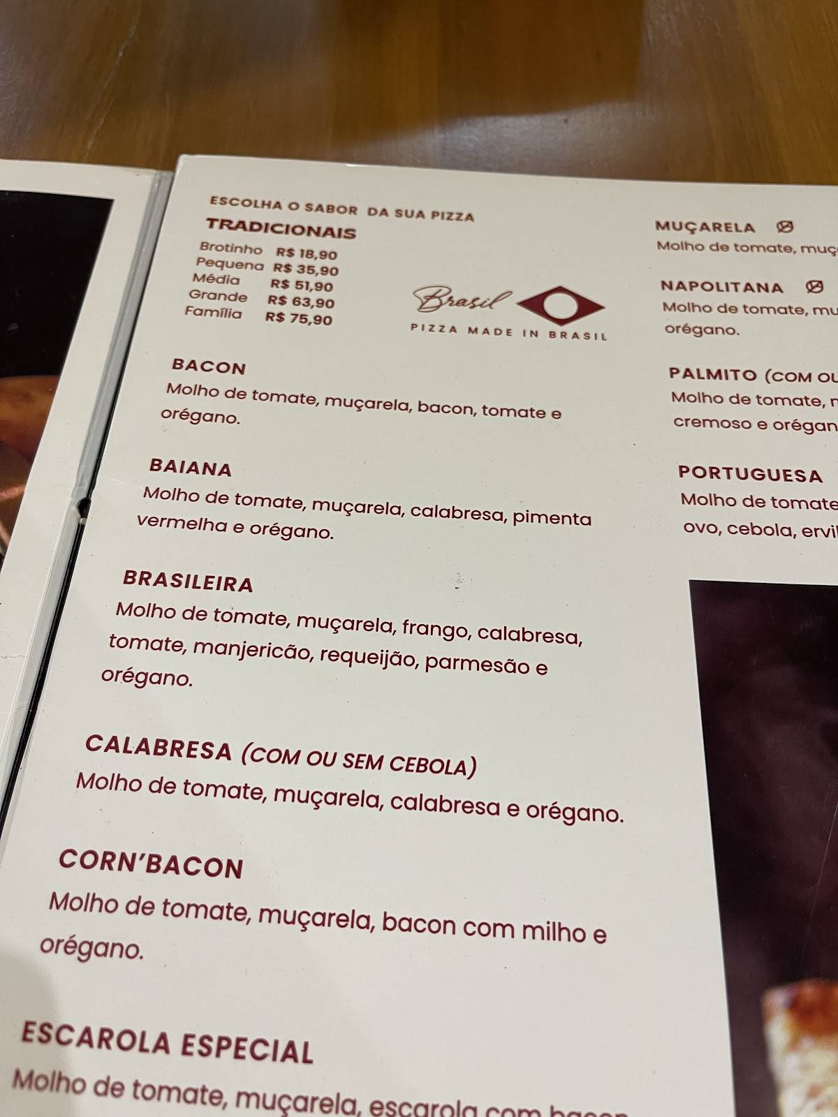 Tropicana Pizza Express - Centro cardápio