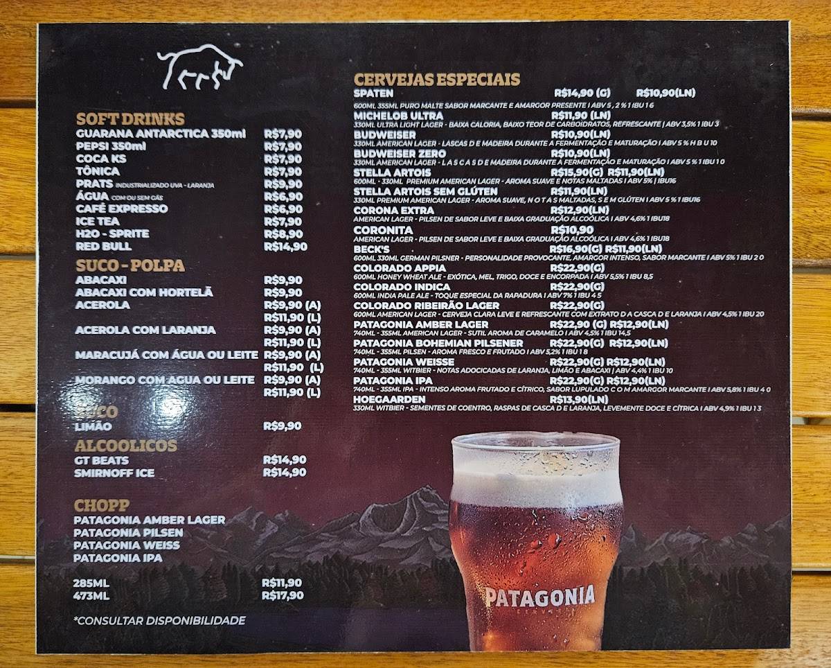 VF Butcher Shop & Bar Patagonia cardápio