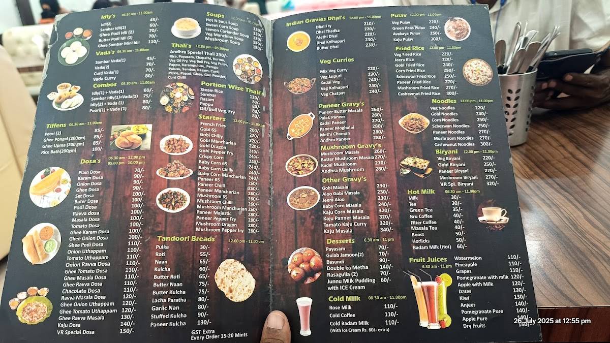 VR Mathura Food Paradise menu