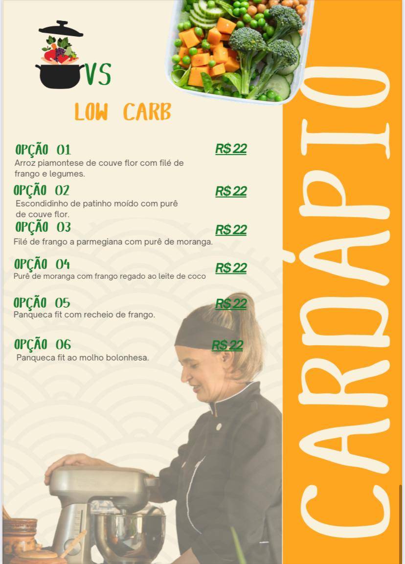 Vida Saudável- Marmitas cardápio