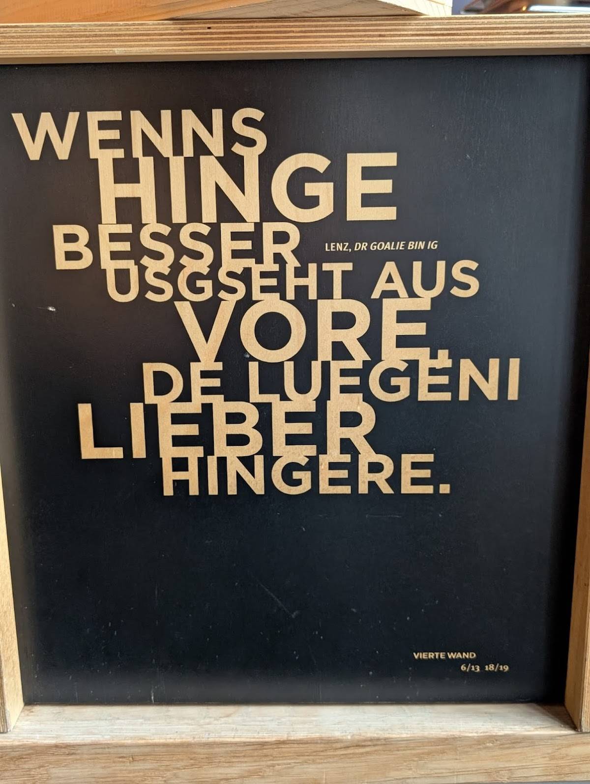 Menu di Vierte Wand 
