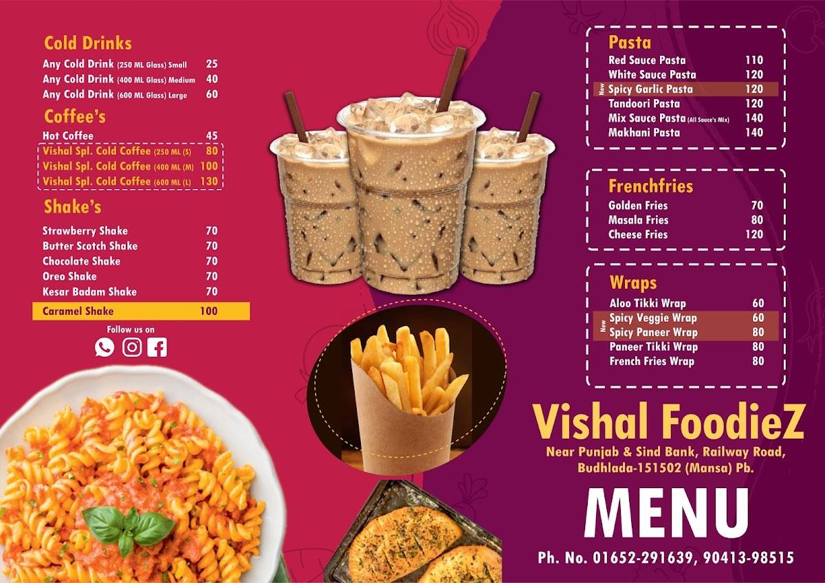 Vishal Foodiez menu