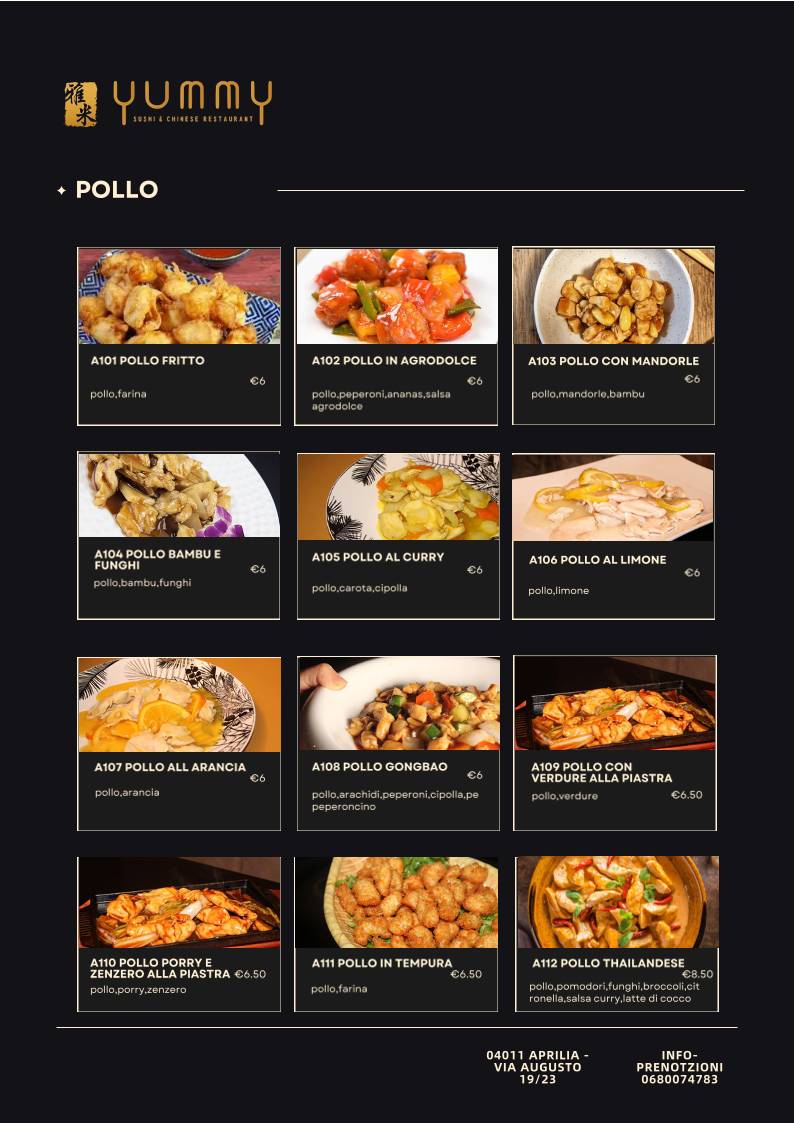 Menu di Yummy Ristorante 