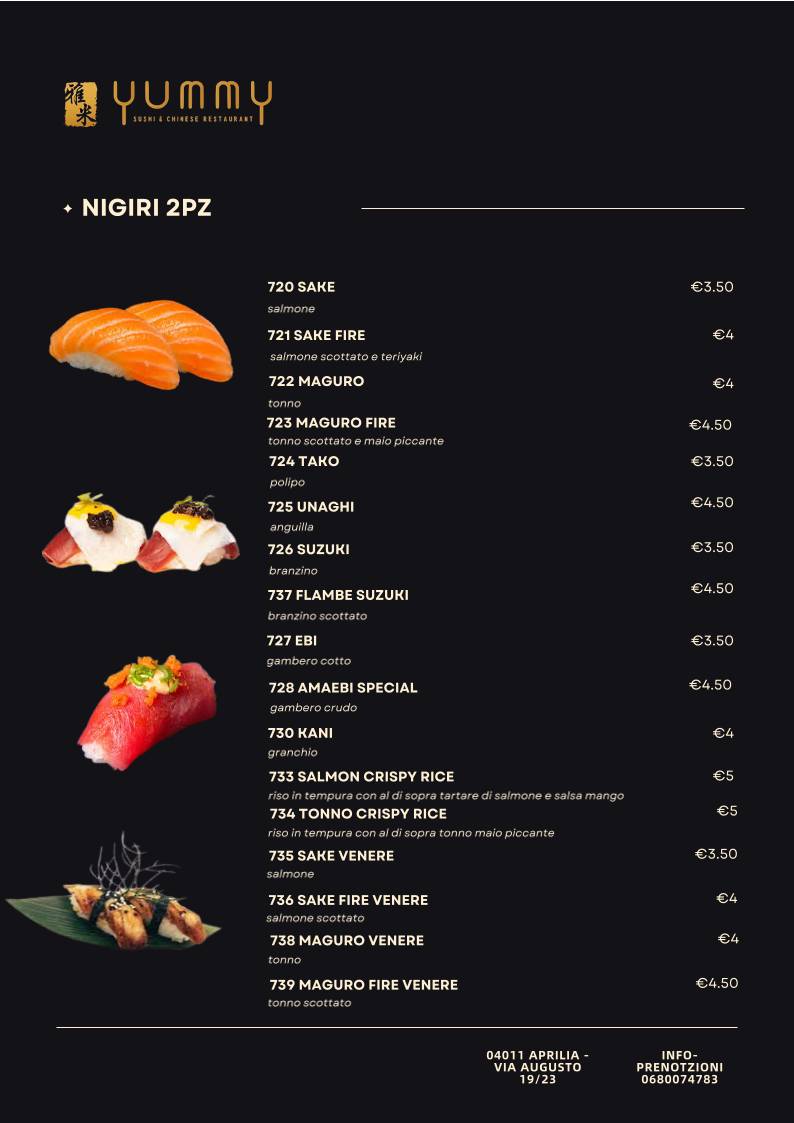 Menu di Yummy Ristorante 