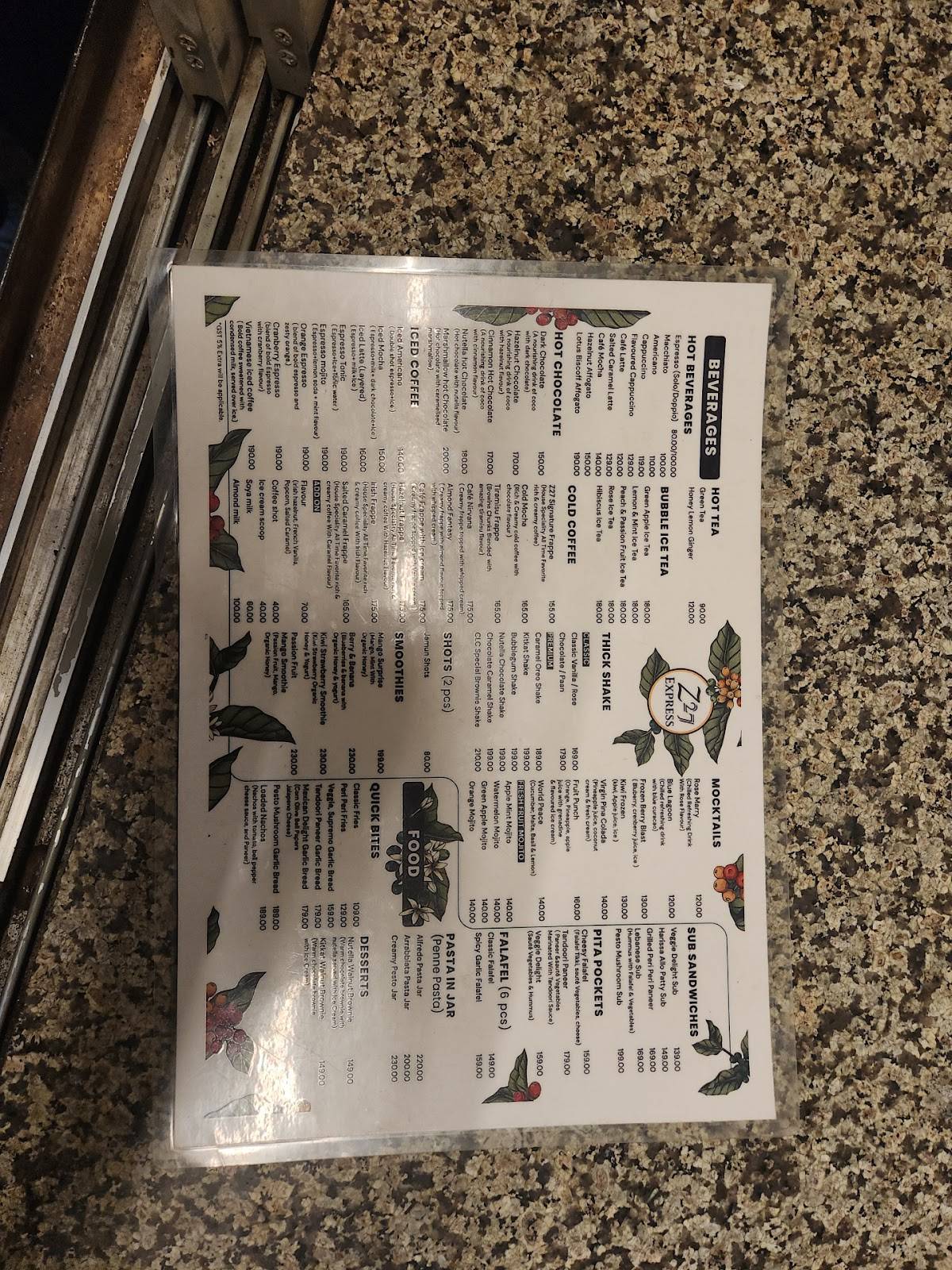 Z27 express menu