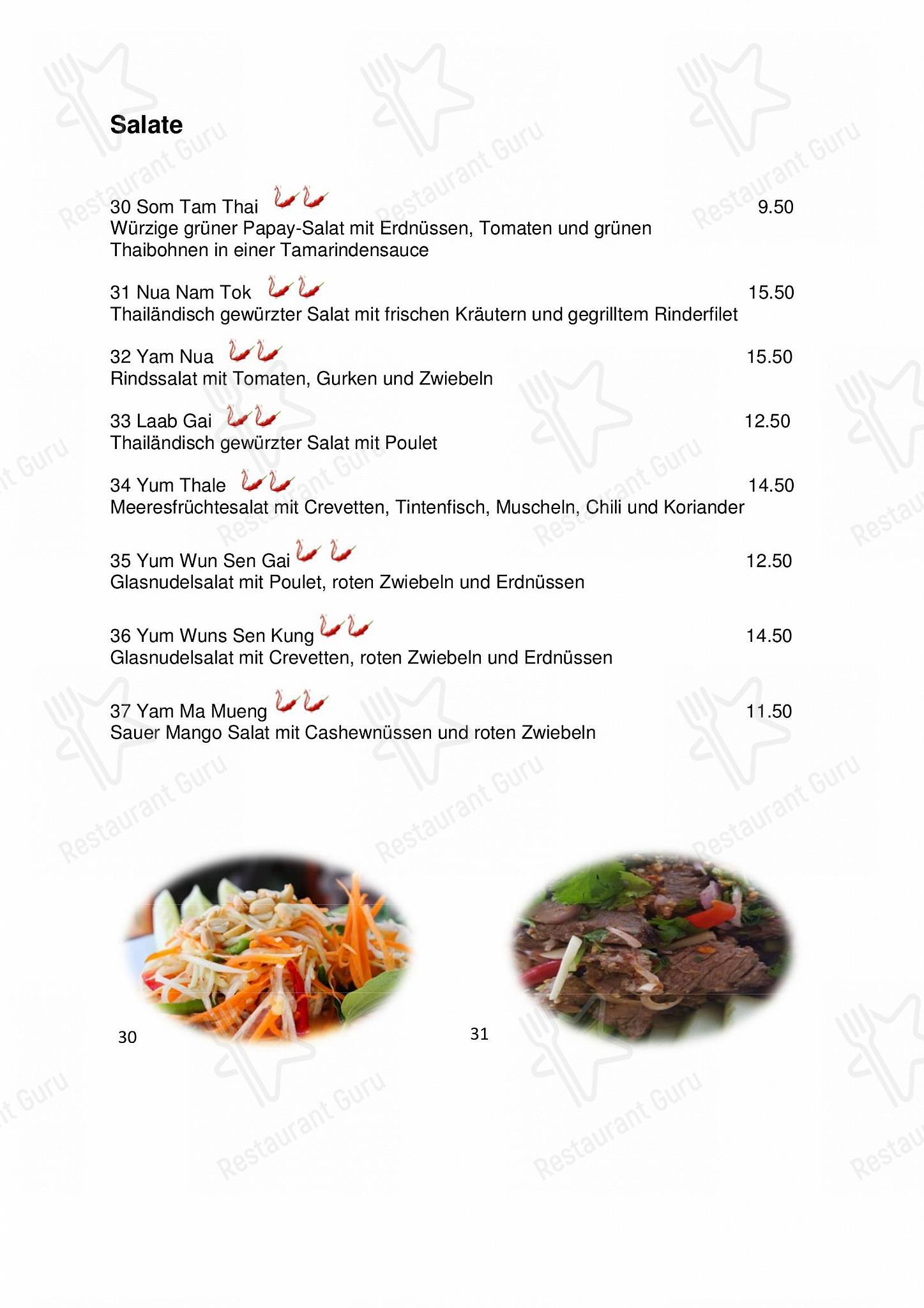 菜单 per Zum Siam in Horgen