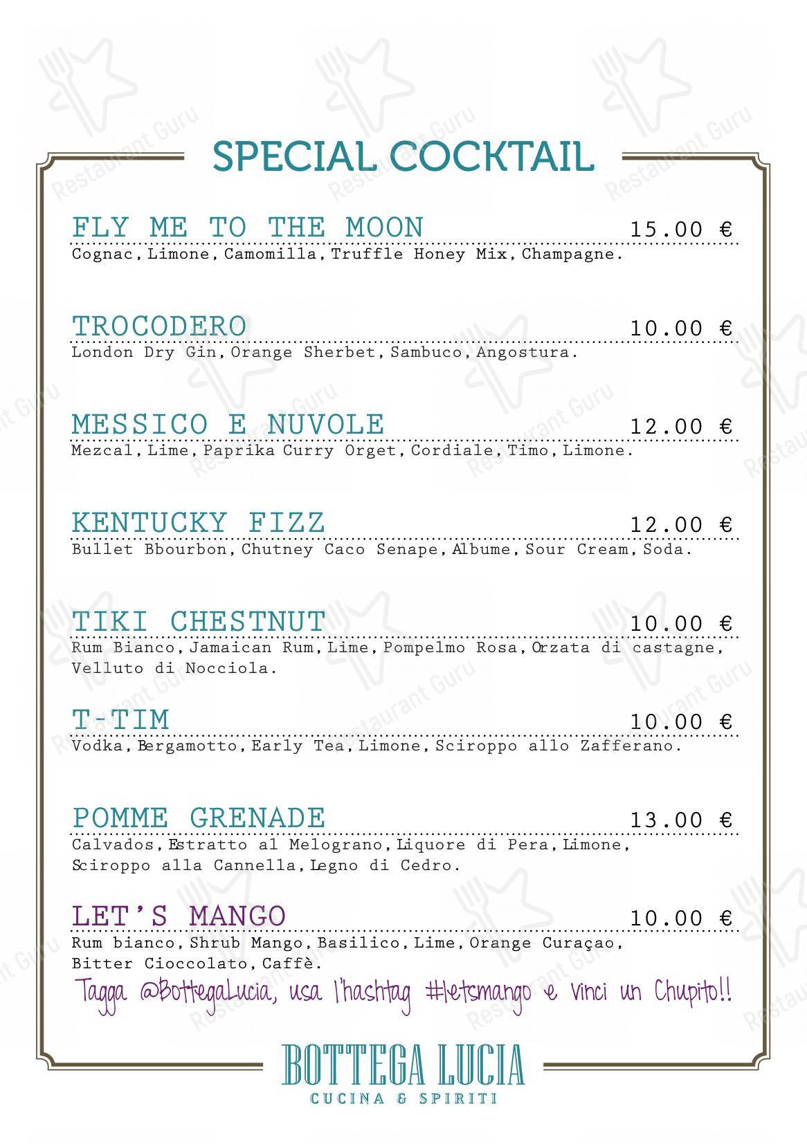 Lunch Menu per Bottega Lucia ristorante