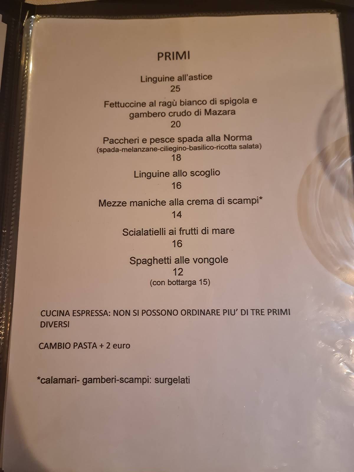 Menu di da MASTICABRODO "osteria del mare" 