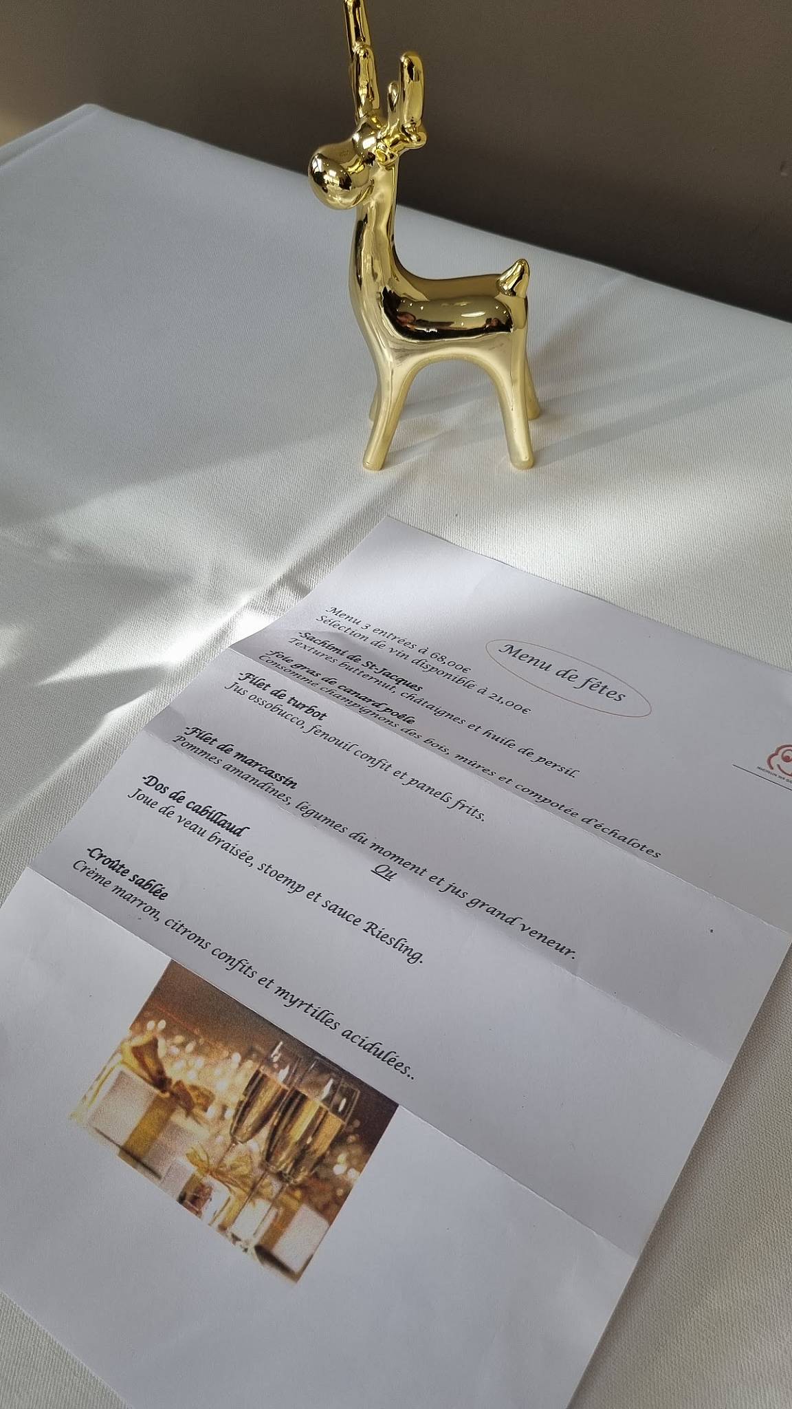 Menu de De Vous à Nous